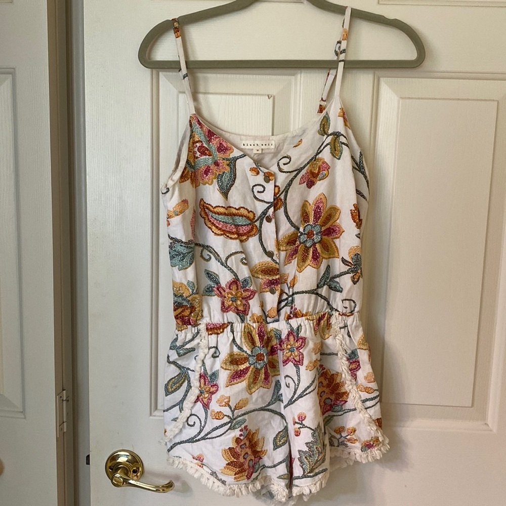 Blush Noir Floral Romper